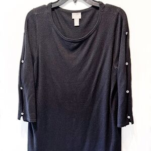 Chico's Sweater with stones - Chico's size 2 (12/14) Large - Black